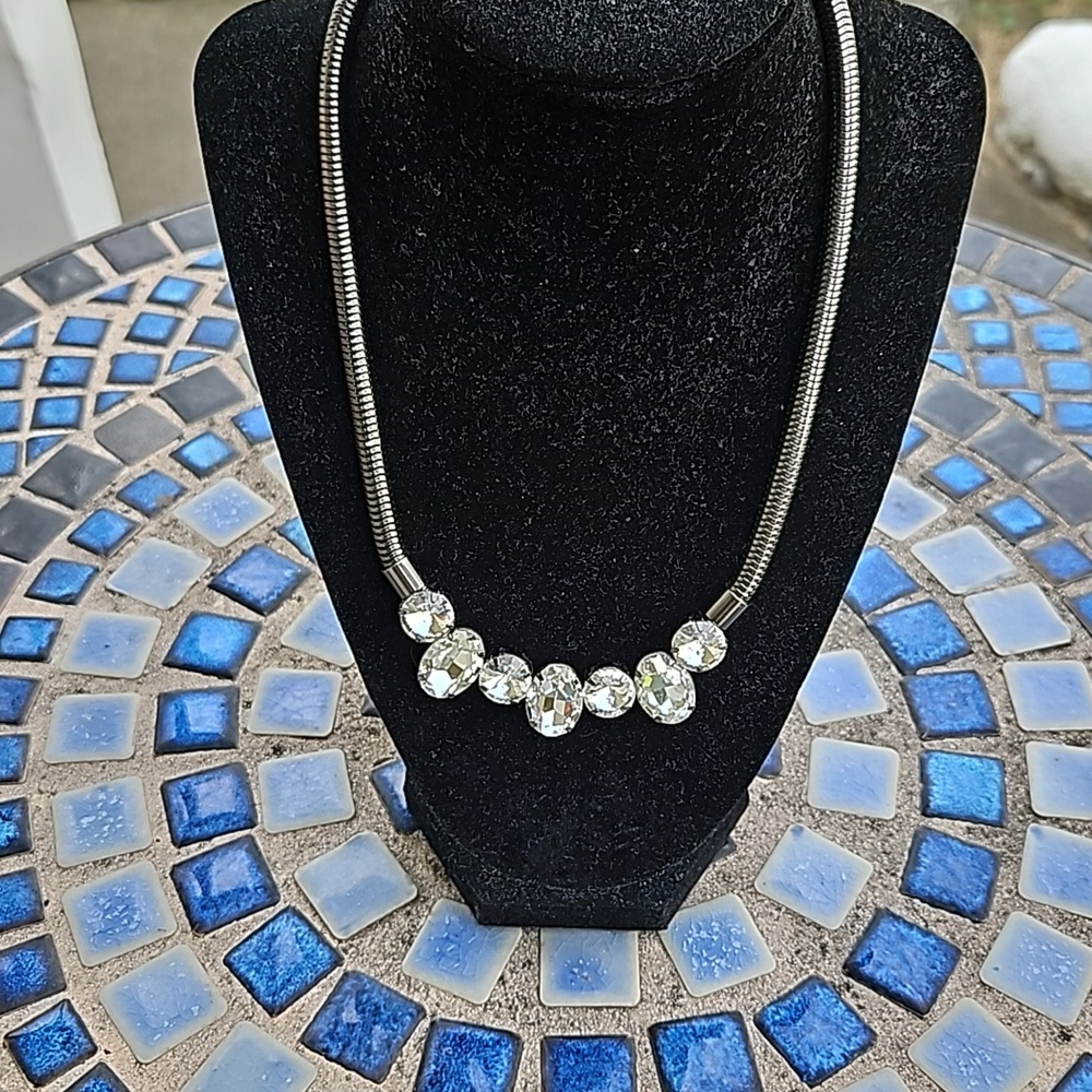 Gunmetal Rhinestone Necklace